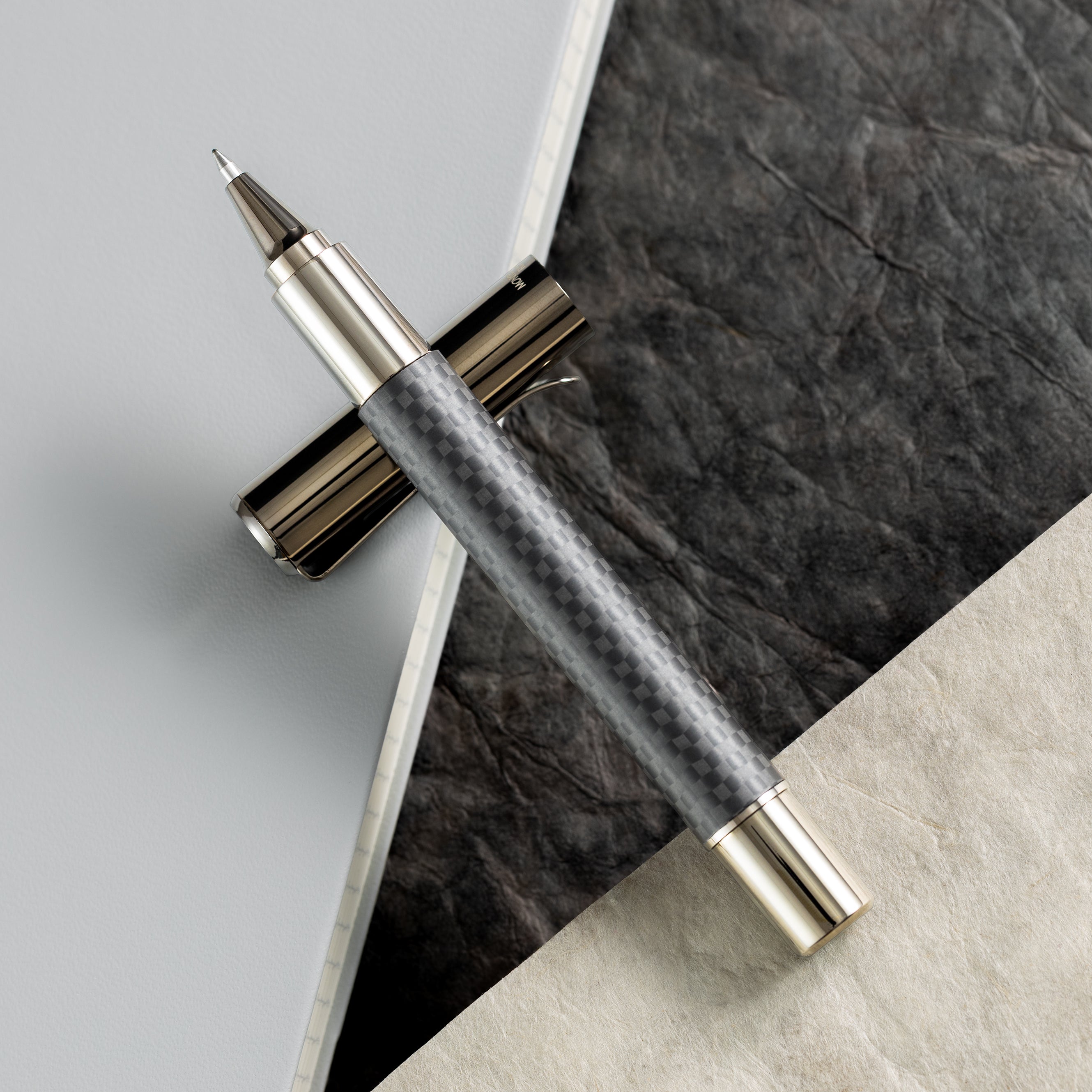 Monteverde Ritma Rollerball Pen - Matte Carbon Fiber - Pen Boutique Ltd