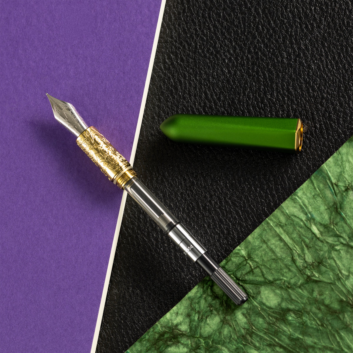 Ferris Wheel Press x The Joker Marquise Pen & 38ml Ink Set - Shadows Over Gotham - Pen Boutique Ltd