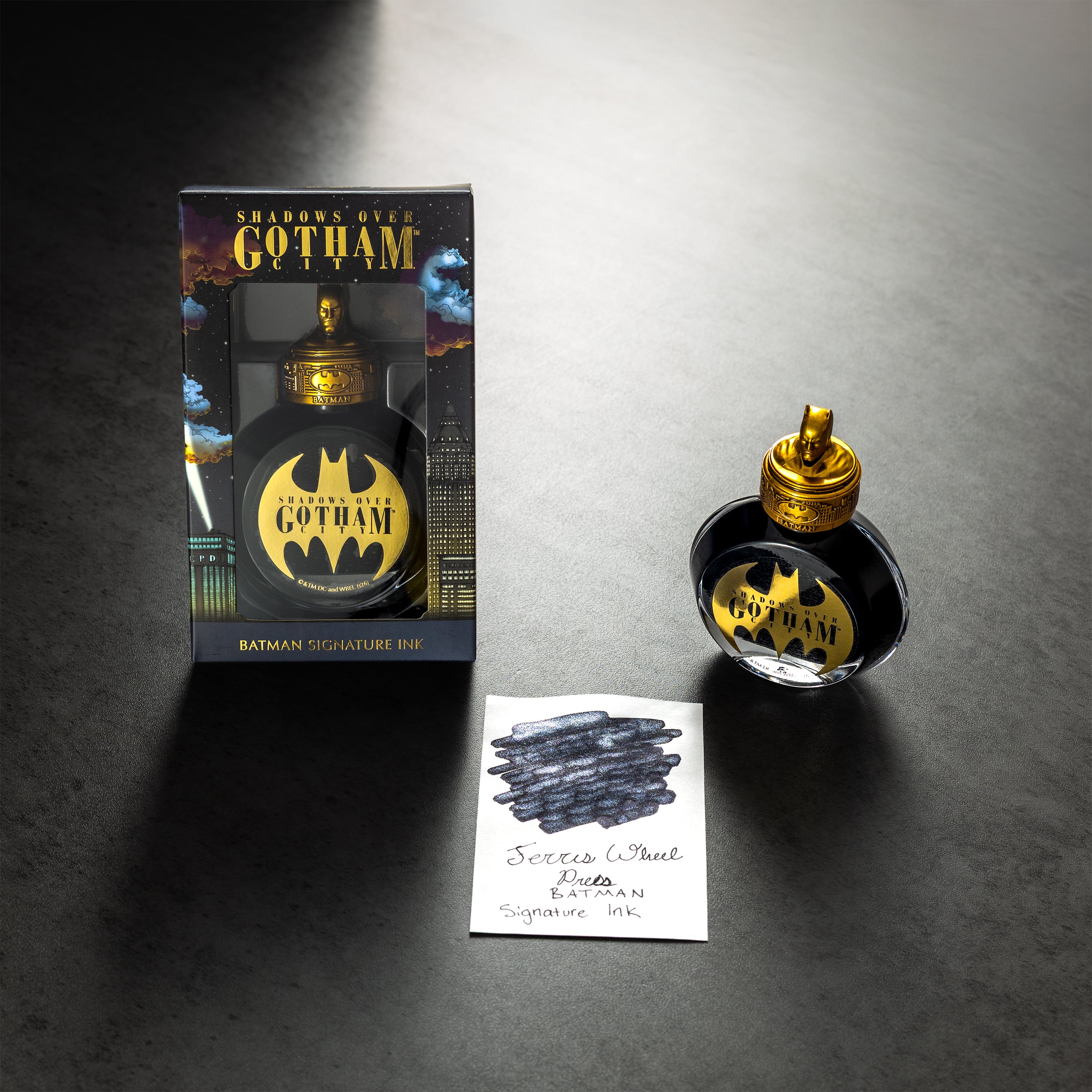 Ferris Wheel Press x Batman Signature Ink Bottle - Shadows Over Gotham City - 38ml ( LIMITED ONE TIME DEAL) - Pen Boutique Ltd