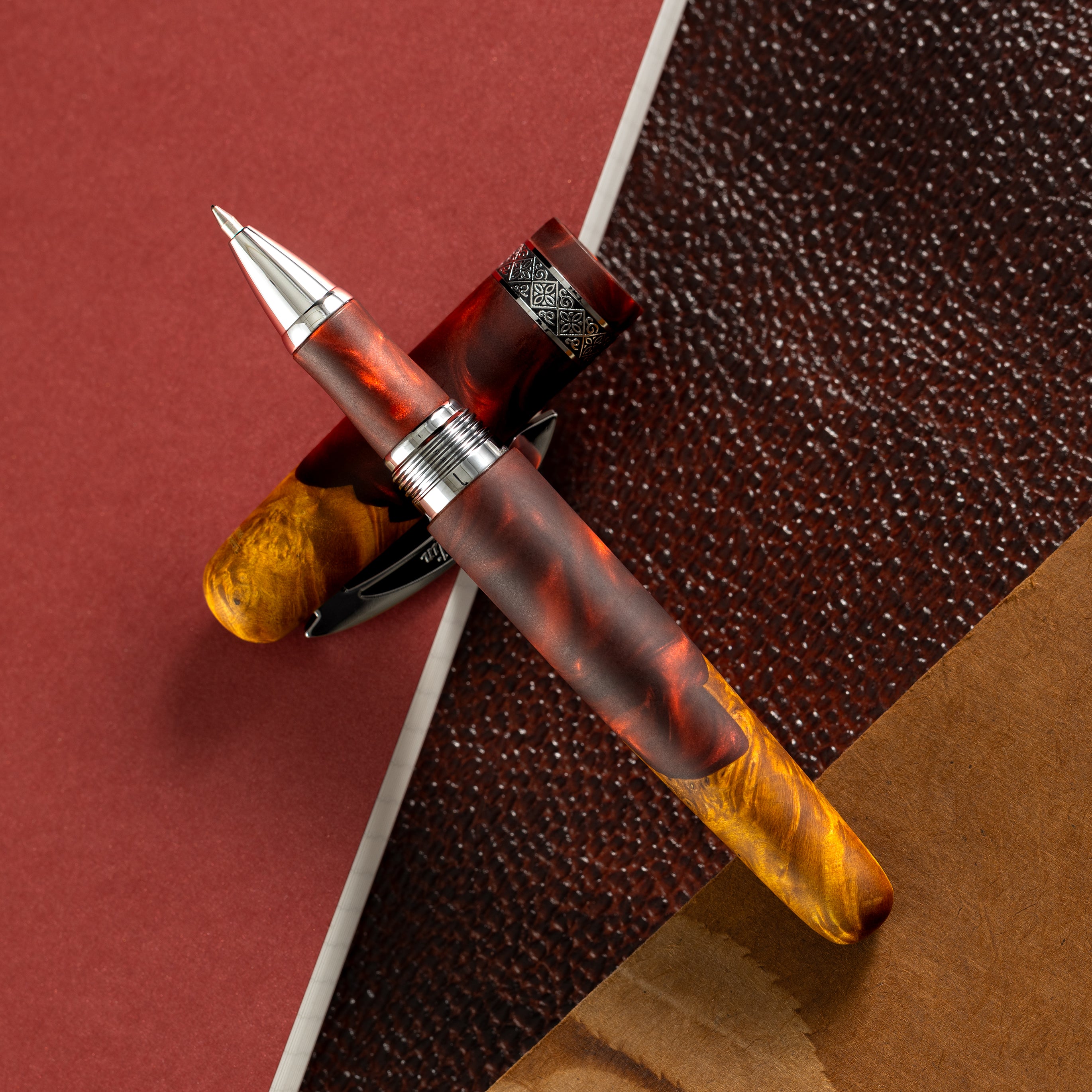 Conklin 1898 Collection Rollerball Pen - Spectra Burgundy Fusion - Chrome Trim (Limited Edition)