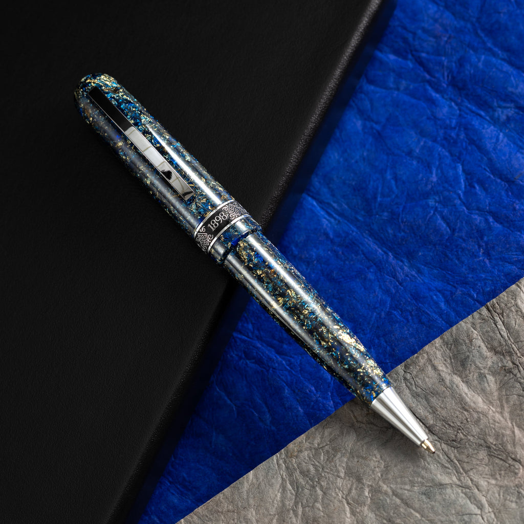 Conklin 1898 Collection Ballpoint Pen - Solaris Blue - Chrome Trim (Limited Edition) - Pen Boutique Ltd
