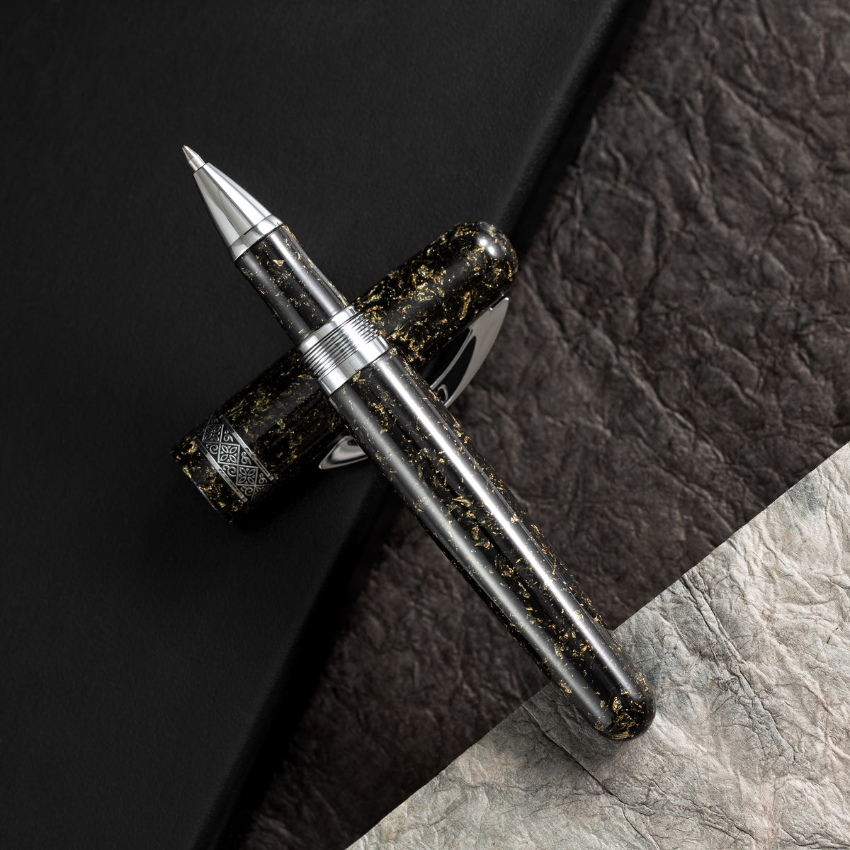 Conklin 1898 Collection Rollerball Pen - Solaris Black - Chrome Trim (Limited Edition)