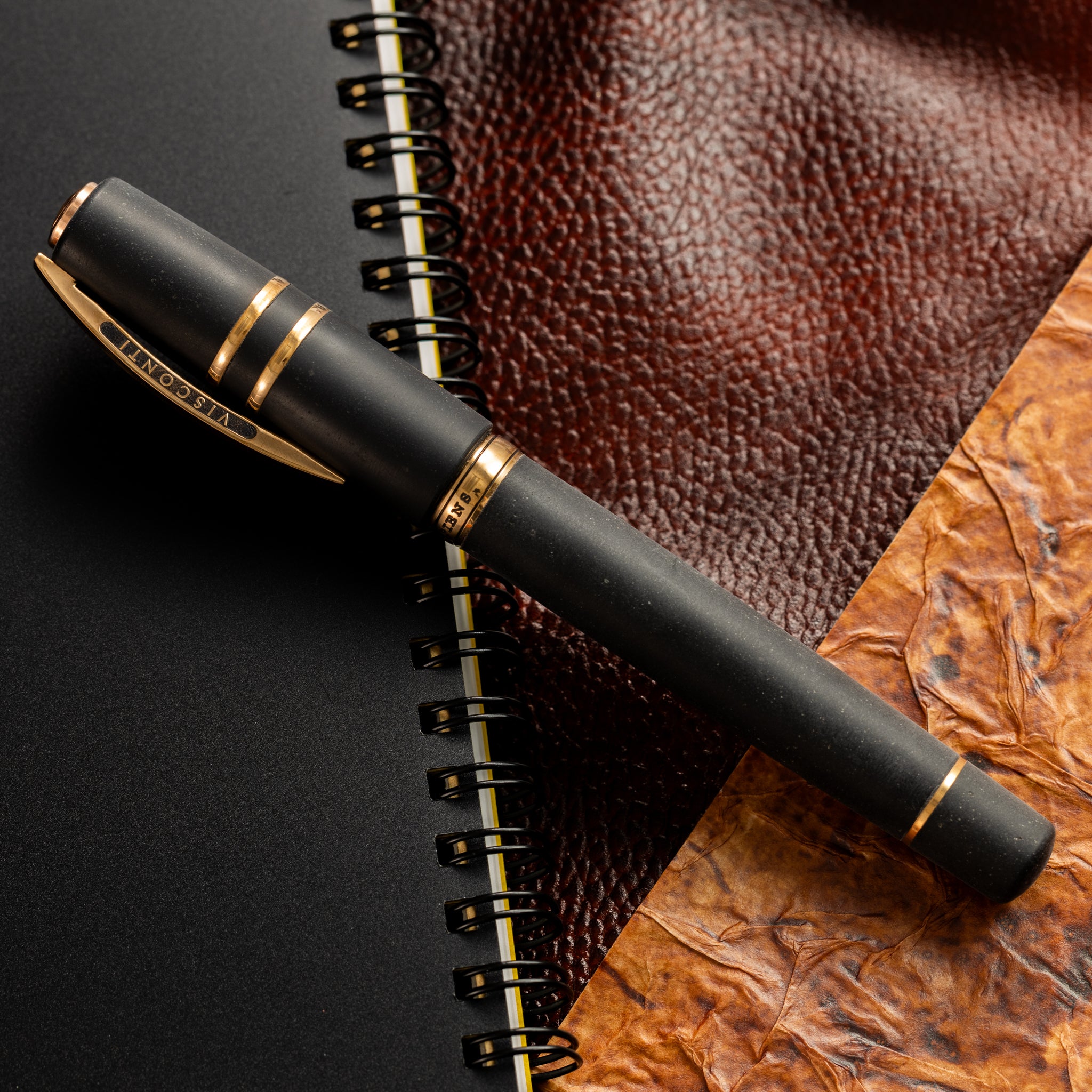 Visconti Homo Sapiens Fountain Pen – Volcano Lava Black – Bronze Trim-Pen Boutique Ltd