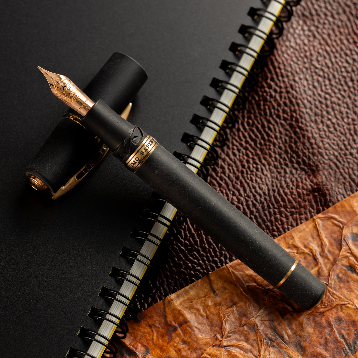 Visconti Homo Sapiens Fountain Pen – Volcano Lava Black – Bronze Trim
