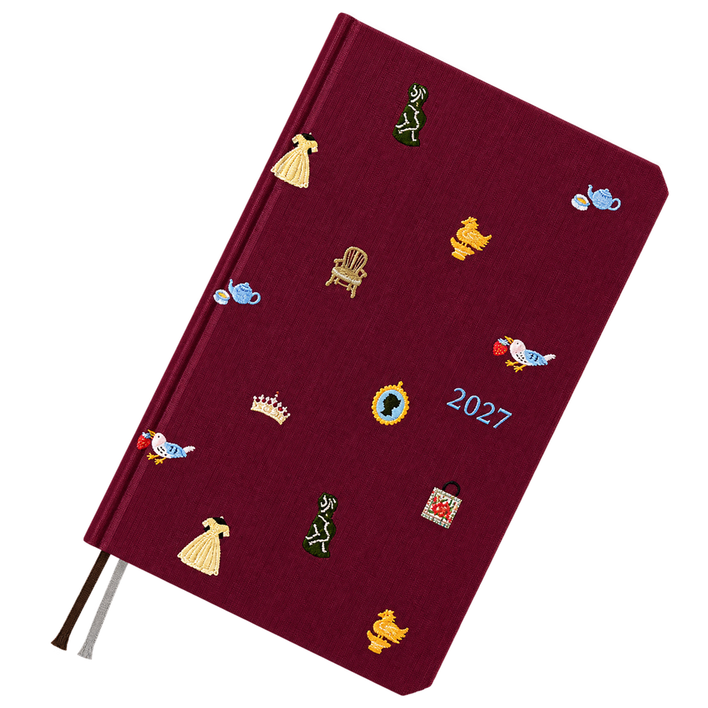 Hobonichi 2027 Light Hard Cover English Book - V&A Series: Welcome to the V&A - Tall & Slim (Weeks - January Start)-Pen Boutique Ltd