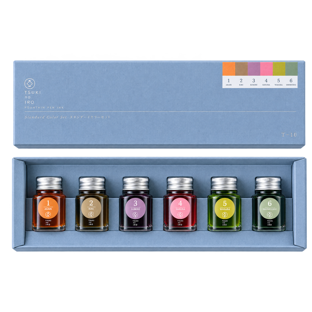 Hobonichi Mini Ink Bottle Set - Kakimori x TSUKI no IRO (January - June)-Pen Boutique Ltd