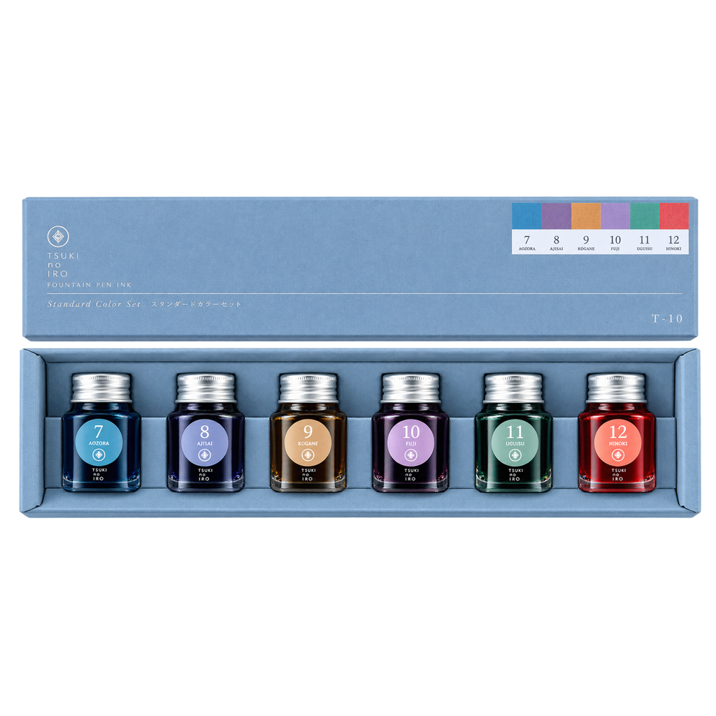 Hobonichi Mini Ink Bottle Set - Kakimori x TSUKI no IRO: (July - December)-Pen Boutique Ltd