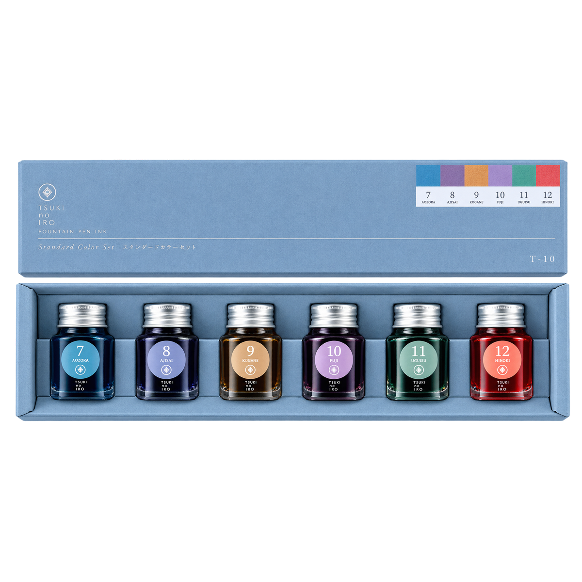 Hobonichi Mini Ink Bottle Set - Kakimori x TSUKI no IRO: (July - December)-Pen Boutique Ltd
