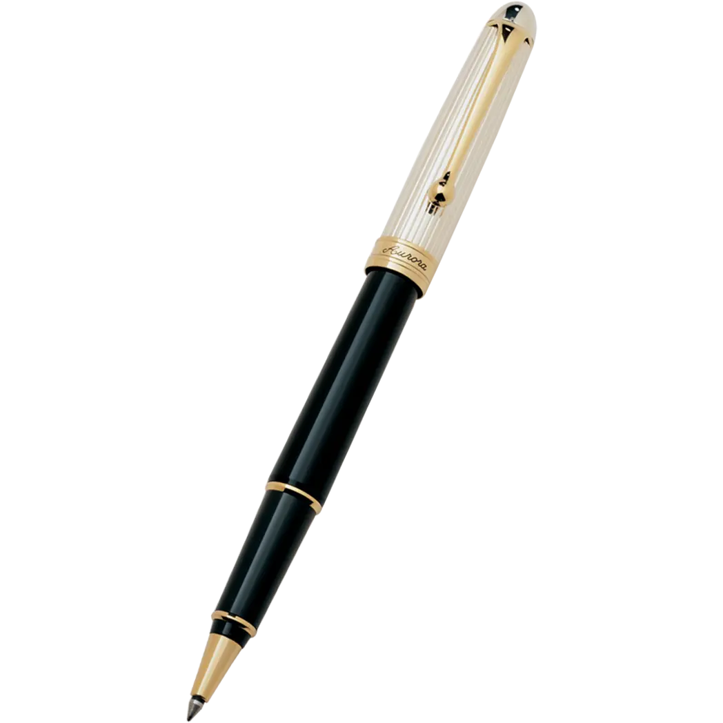 Aurora 88 Rollerball Pen - Black - Sterling Silver-Pen Boutique Ltd
