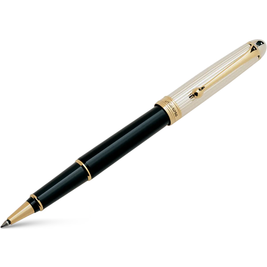 Aurora 88 Rollerball Pen - Black - Sterling Silver-Pen Boutique Ltd