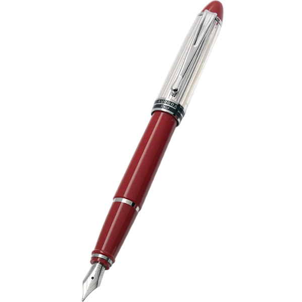 Aurora Fountain Pen - Red - Sterling Silver-Pen Boutique Ltd