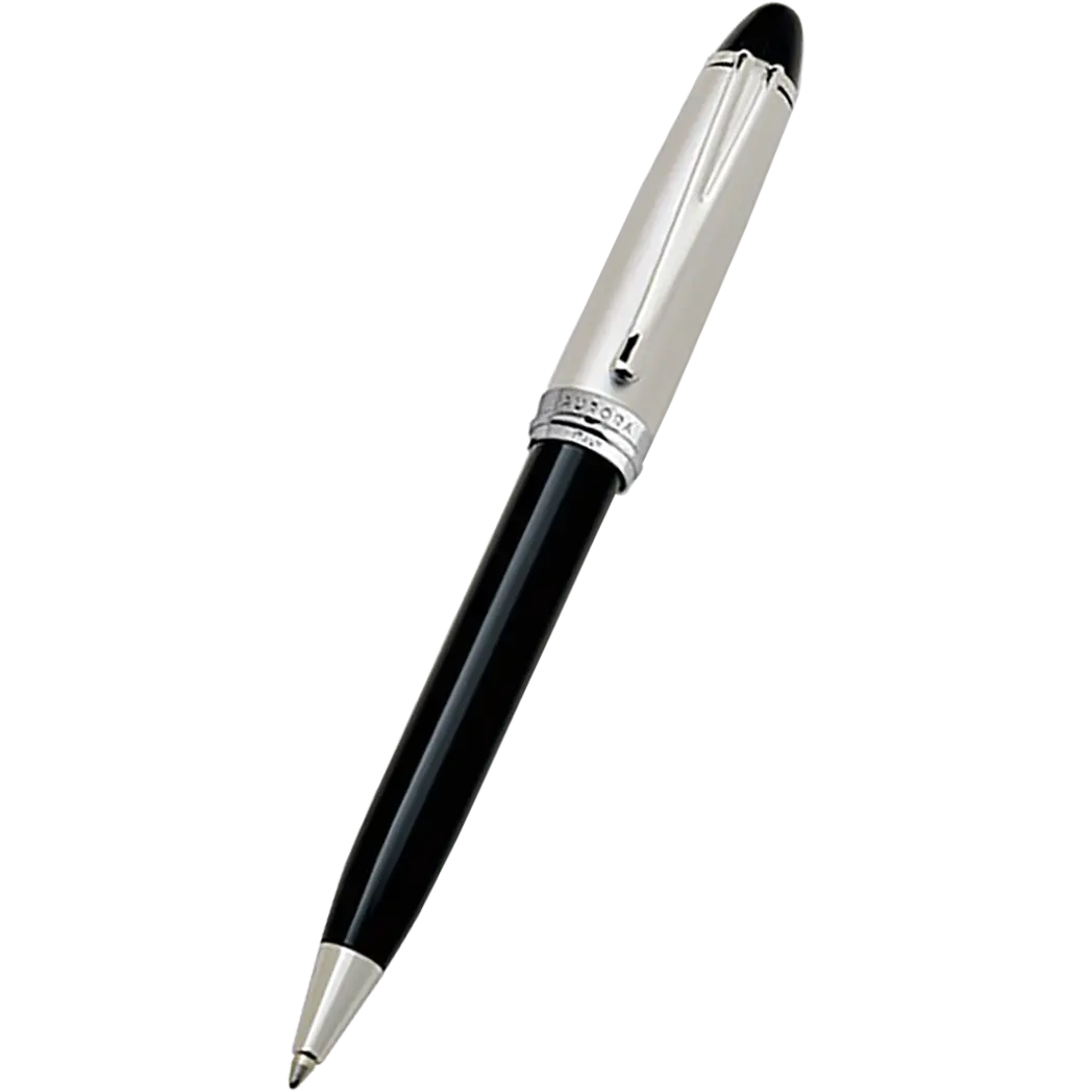 Aurora Ipsilon Ballpoint Pen - Black - Chrome Trim-Pen Boutique Ltd