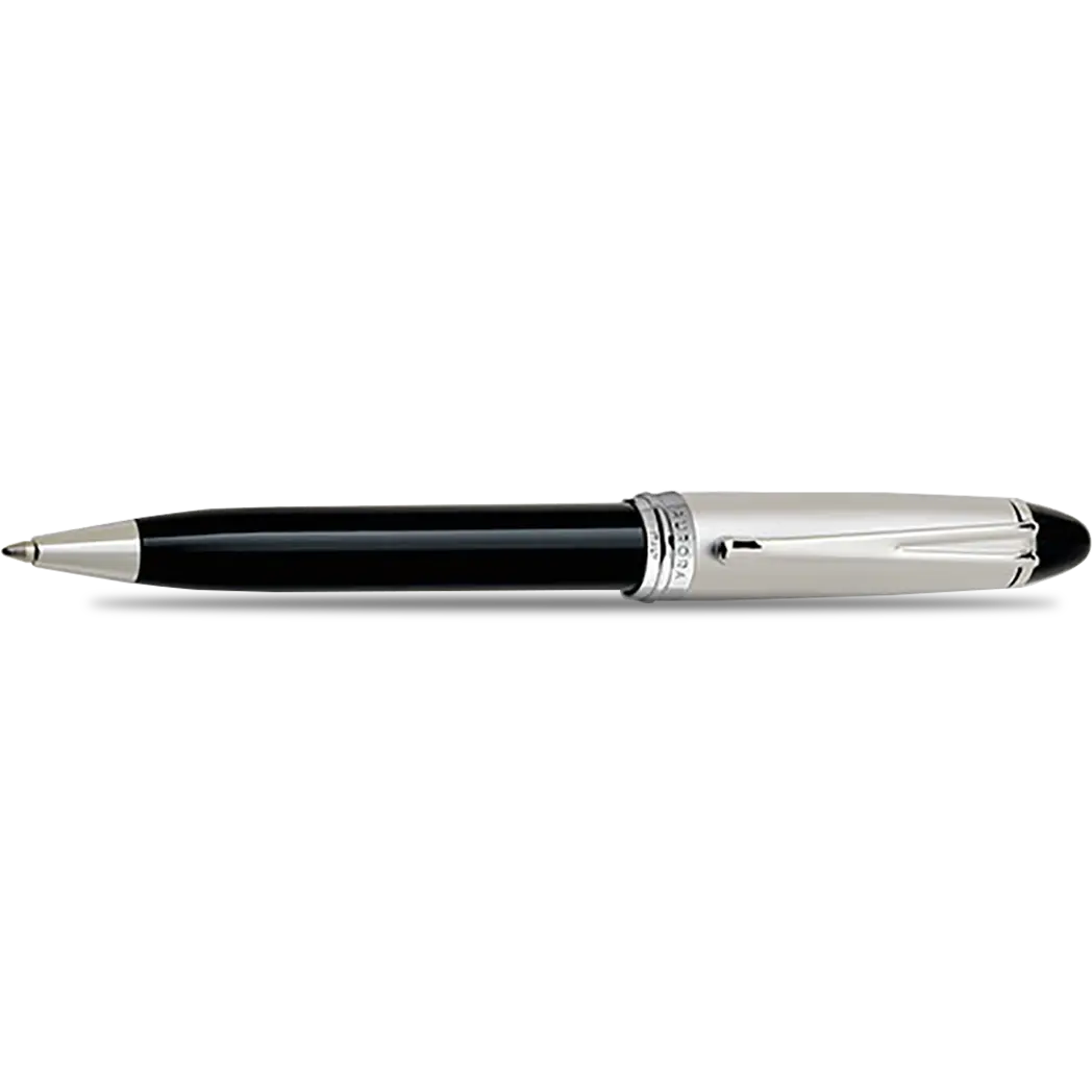 Aurora Ipsilon Ballpoint Pen - Black - Chrome Trim-Pen Boutique Ltd