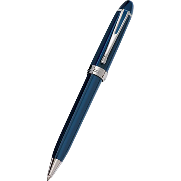 Aurora Ipsilon Deluxe Ballpoint Pen - Blue - Chrome Trim-Pen Boutique Ltd