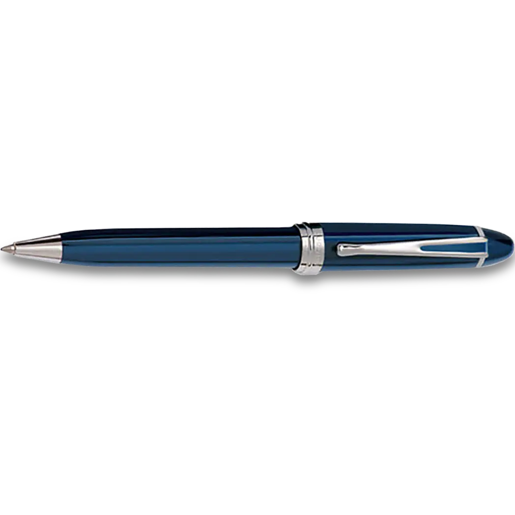 Aurora Ipsilon Deluxe Ballpoint Pen - Blue - Chrome Trim-Pen Boutique Ltd