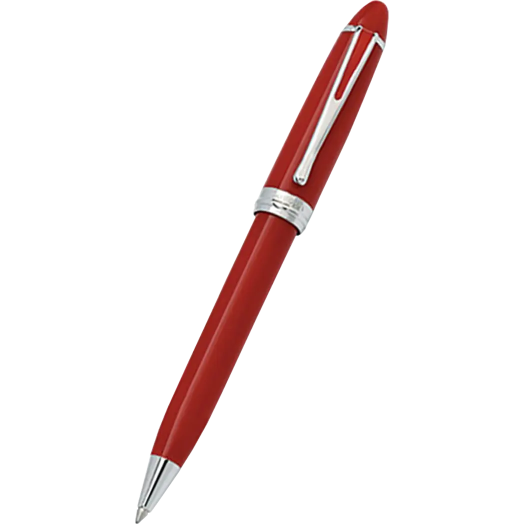 Aurora Ipsilon Deluxe Ballpoint Pen - Red - Chrome Trim-Pen Boutique Ltd