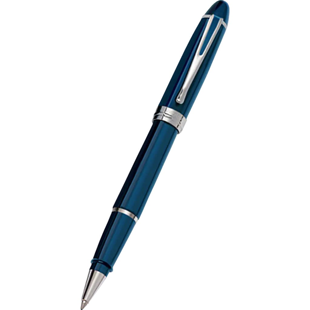 Aurora Ipsilon Deluxe Rollerball Pen - Blue - Chrome Trim-Pen Boutique Ltd