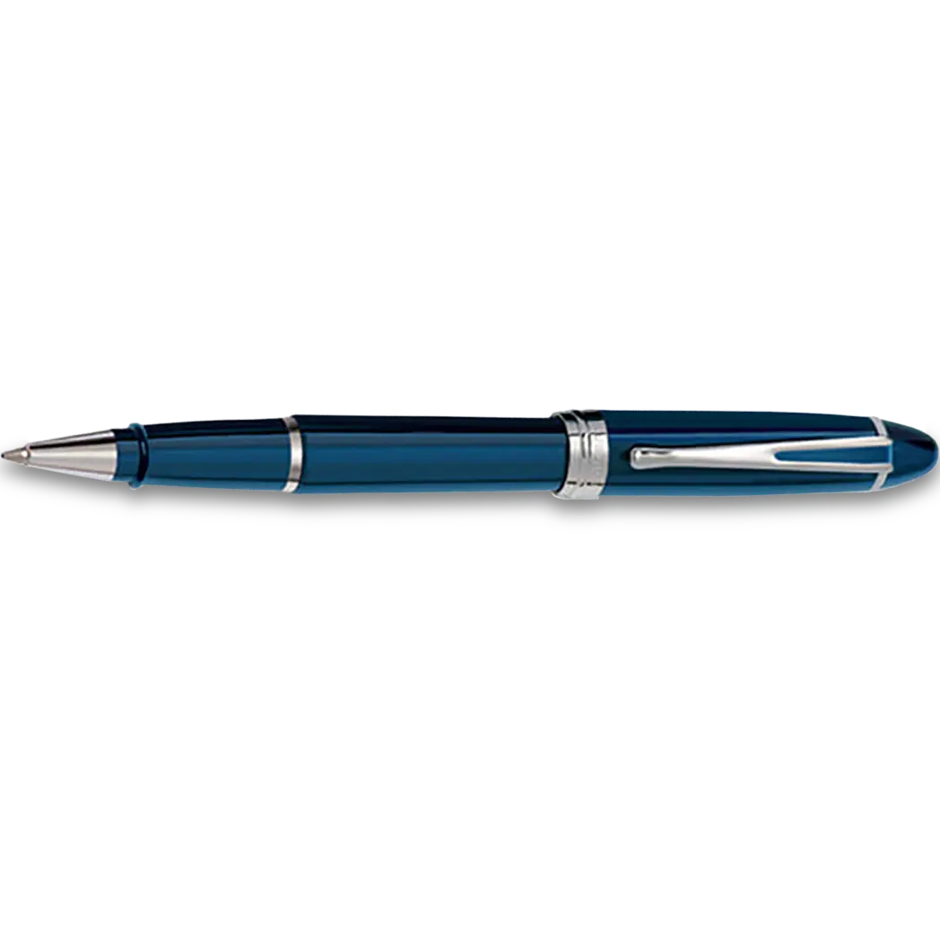 Aurora Ipsilon Deluxe Rollerball Pen - Blue - Chrome Trim-Pen Boutique Ltd