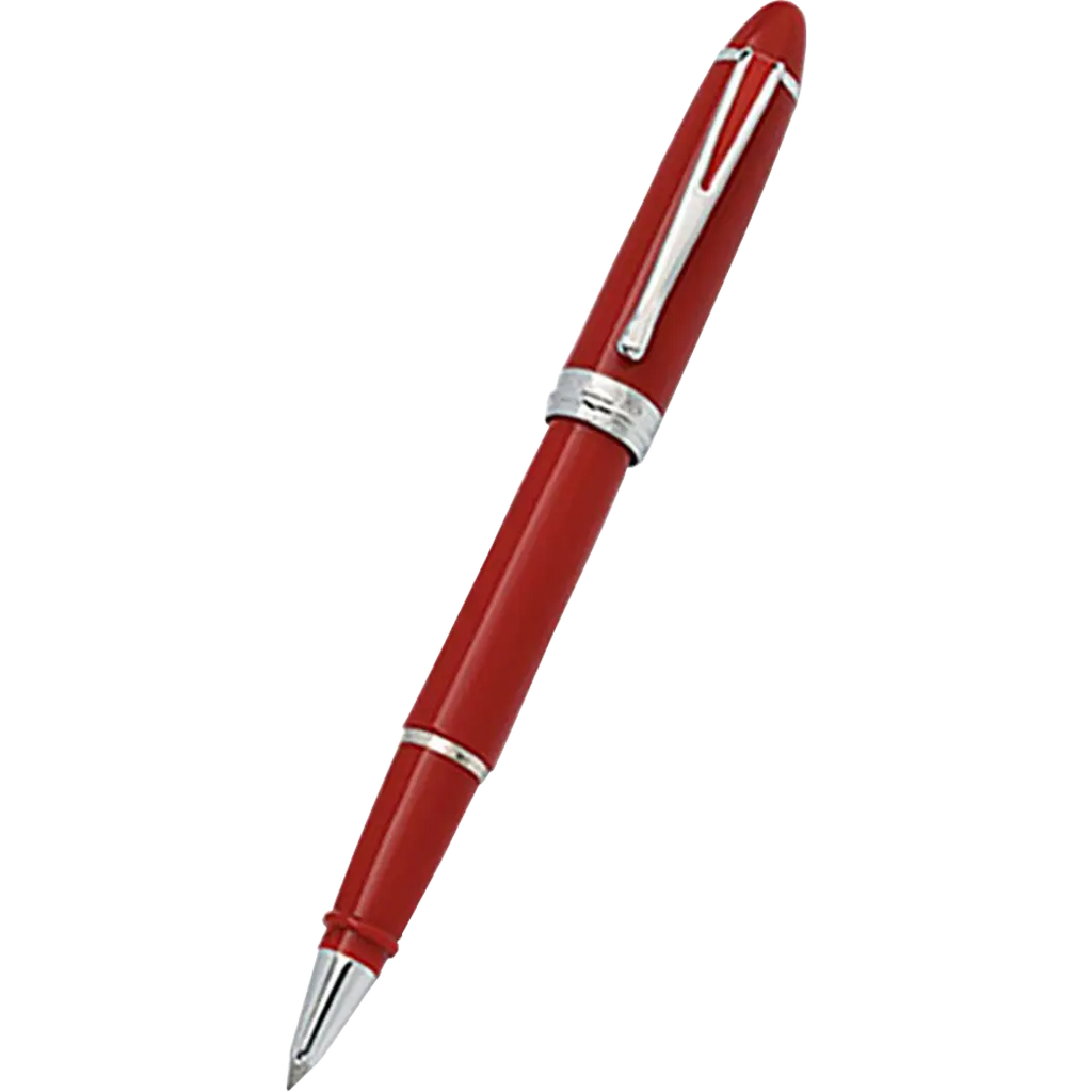 Aurora Ipsilon Deluxe Rollerball Pen - Red - Chrome Trim-Pen Boutique Ltd