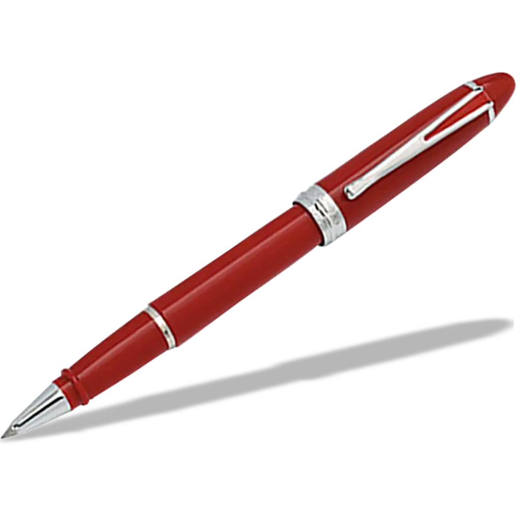 Aurora Ipsilon Deluxe Rollerball Pen - Red - Chrome Trim-Pen Boutique Ltd
