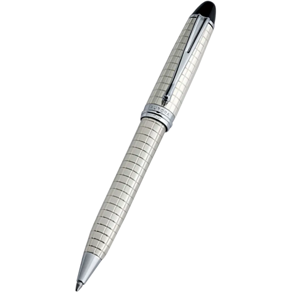 Aurora Ipsilon Quadra Pattern Ballpoint Pen - Sterling Silver-Pen Boutique Ltd