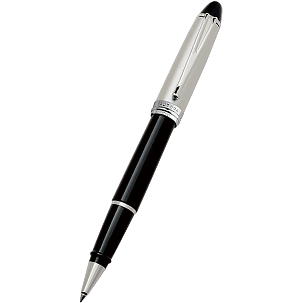 Aurora Ipsilon Rollerball Pen - Black - Chrome Trim-Pen Boutique Ltd