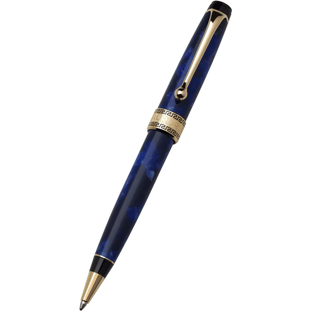 Aurora Optima Auroloide Ballpoint Pen - Blue - Gold Trim-Pen Boutique Ltd