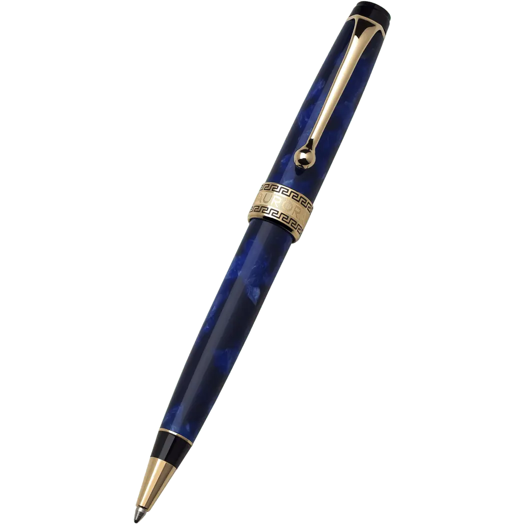 Aurora Optima Auroloide Ballpoint Pen - Blue - Gold Trim-Pen Boutique Ltd