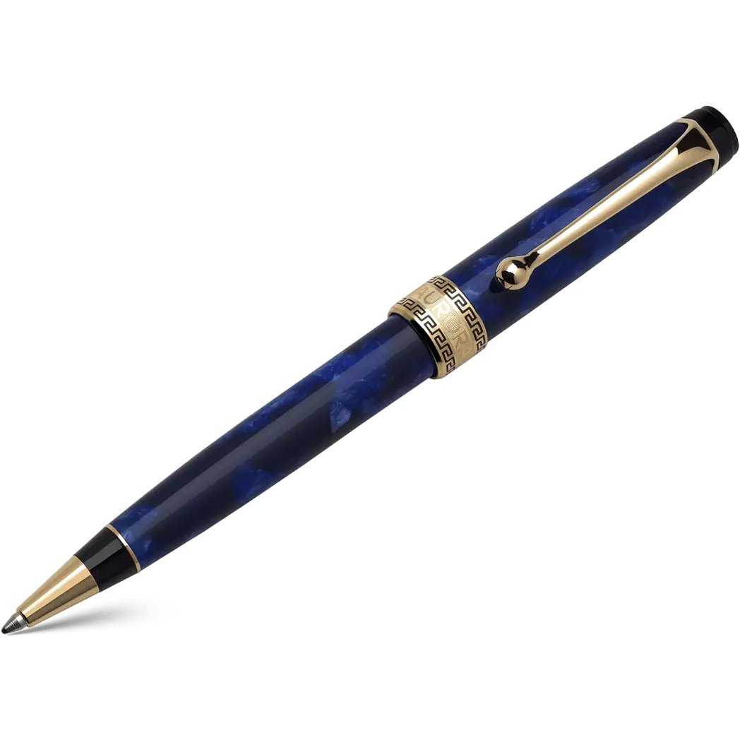 Aurora Optima Auroloide Ballpoint Pen - Blue - Gold Trim-Pen Boutique Ltd