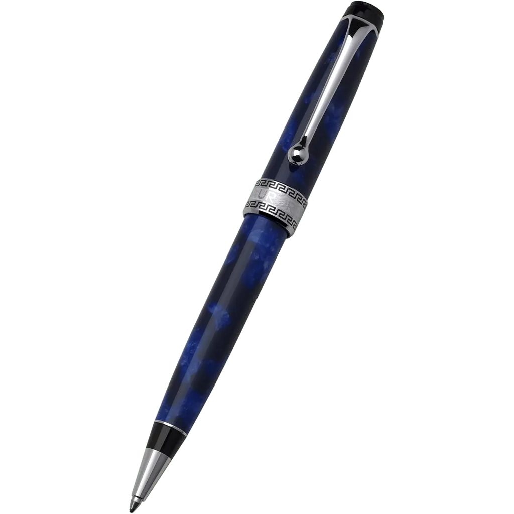 Aurora Optima Auroloide Ballpoint Pen - Blue - Silver Trim-Pen Boutique Ltd