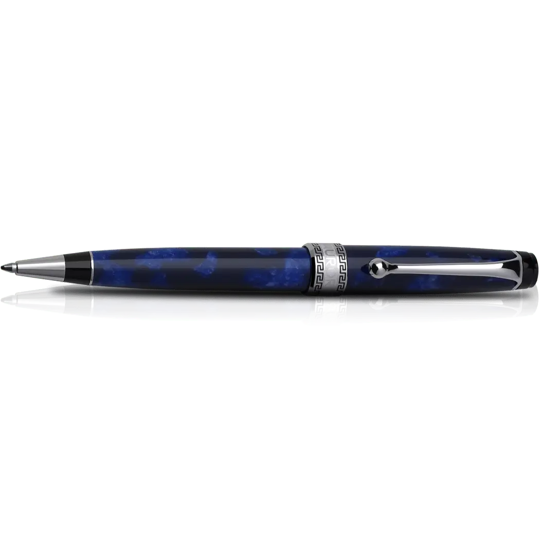 Aurora Optima Auroloide Ballpoint Pen - Blue - Silver Trim-Pen Boutique Ltd