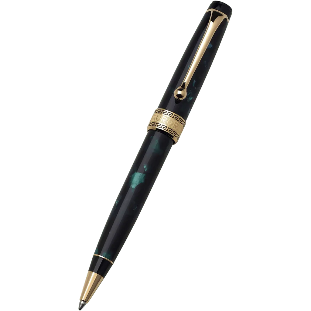 Aurora Optima Auroloide Ballpoint Pen - Emerald Green - Gold Trim-Pen Boutique Ltd