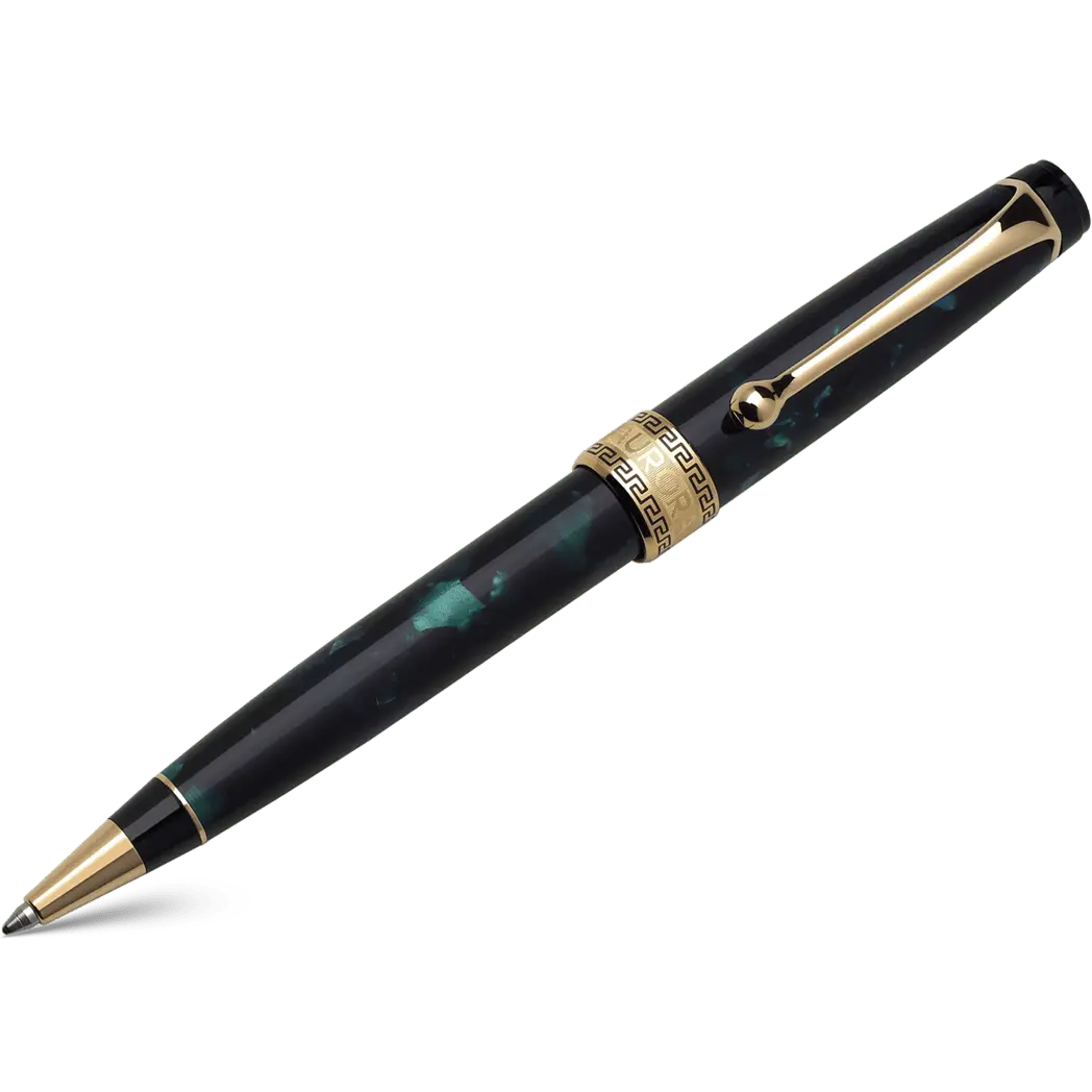 Aurora Optima Auroloide Ballpoint Pen - Emerald Green - Gold Trim-Pen Boutique Ltd