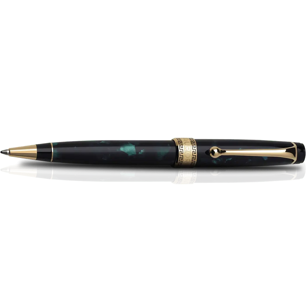 Aurora Optima Auroloide Ballpoint Pen - Emerald Green - Gold Trim-Pen Boutique Ltd