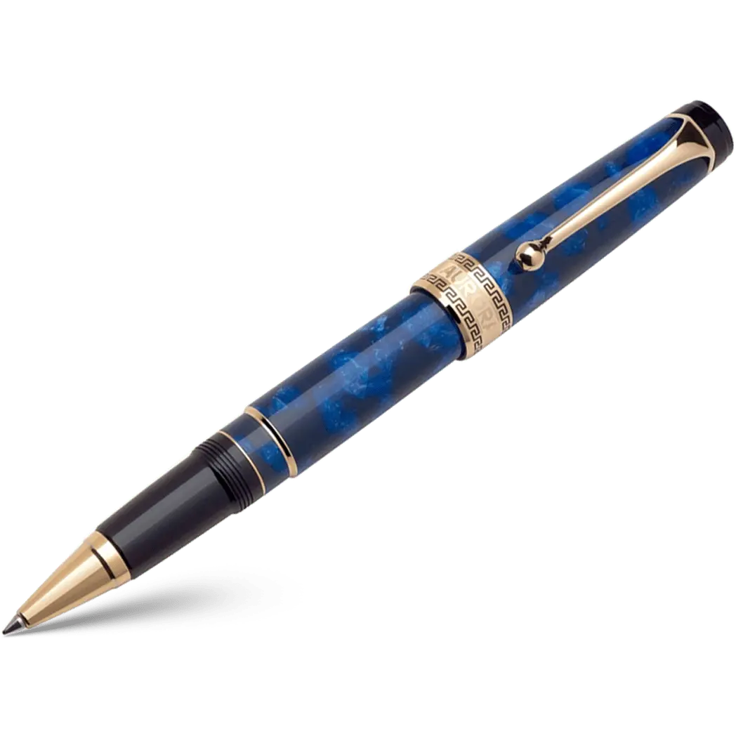 Aurora Optima Auroloide Rollerball Pen - Blue - Gold Trim-Pen Boutique Ltd