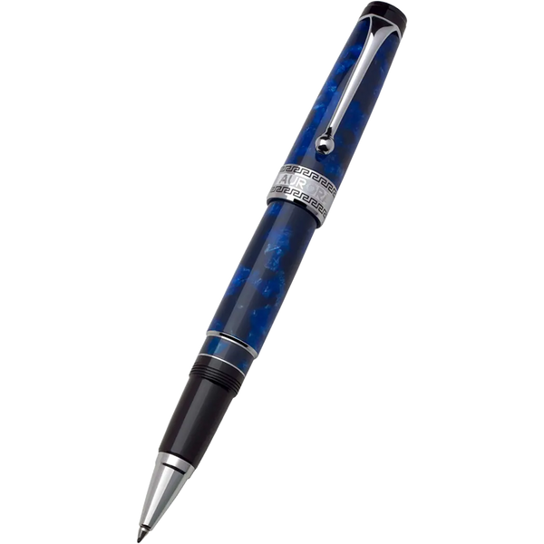 Aurora Optima Auroloide Rollerball Pen - Blue - Silver Trim-Pen Boutique Ltd