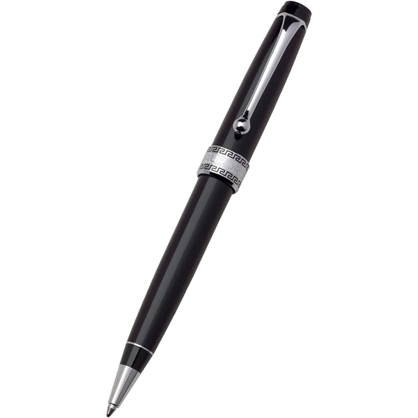 Aurora Optima Ballpoint Pen - Black - Chrome Trim-Pen Boutique Ltd