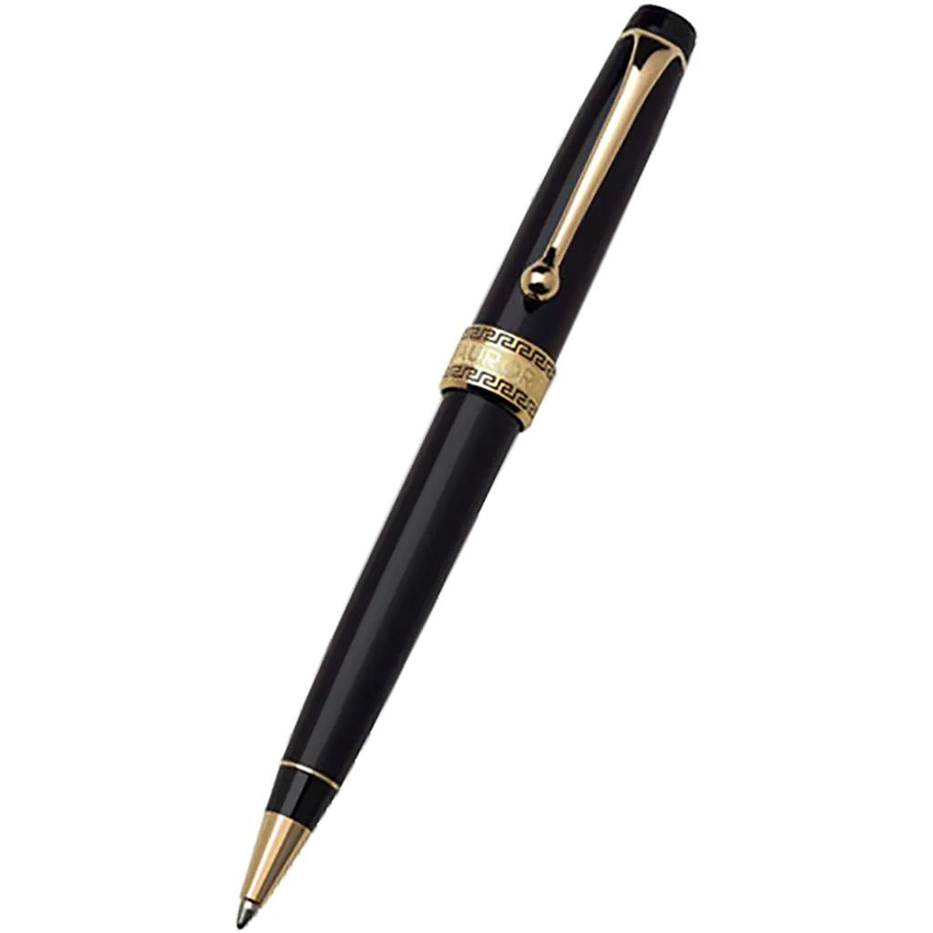Aurora Optima Ballpoint Pen - Black - Gold Trim-Pen Boutique Ltd