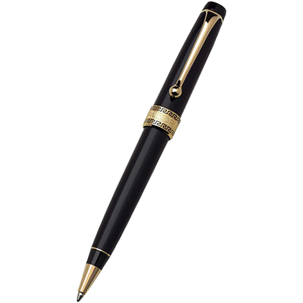 Aurora Optima Ballpoint Pen - Black - Gold Trim-Pen Boutique Ltd