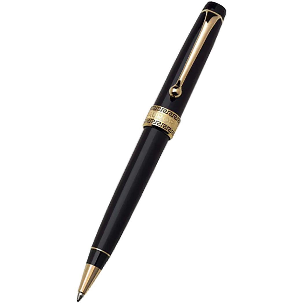 Aurora Optima Ballpoint Pen - Black - Gold Trim-Pen Boutique Ltd