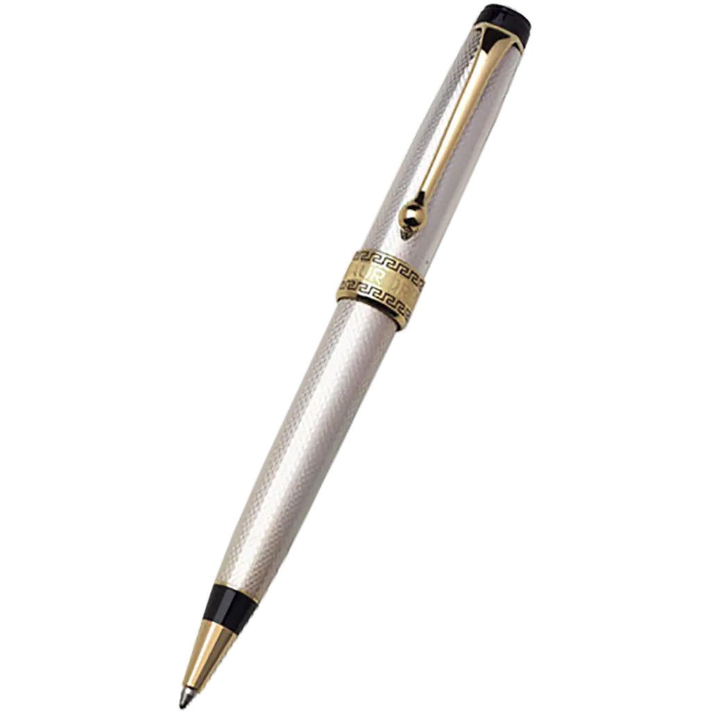 Aurora Optima Ballpoint Pen - Solid Silver-Pen Boutique Ltd