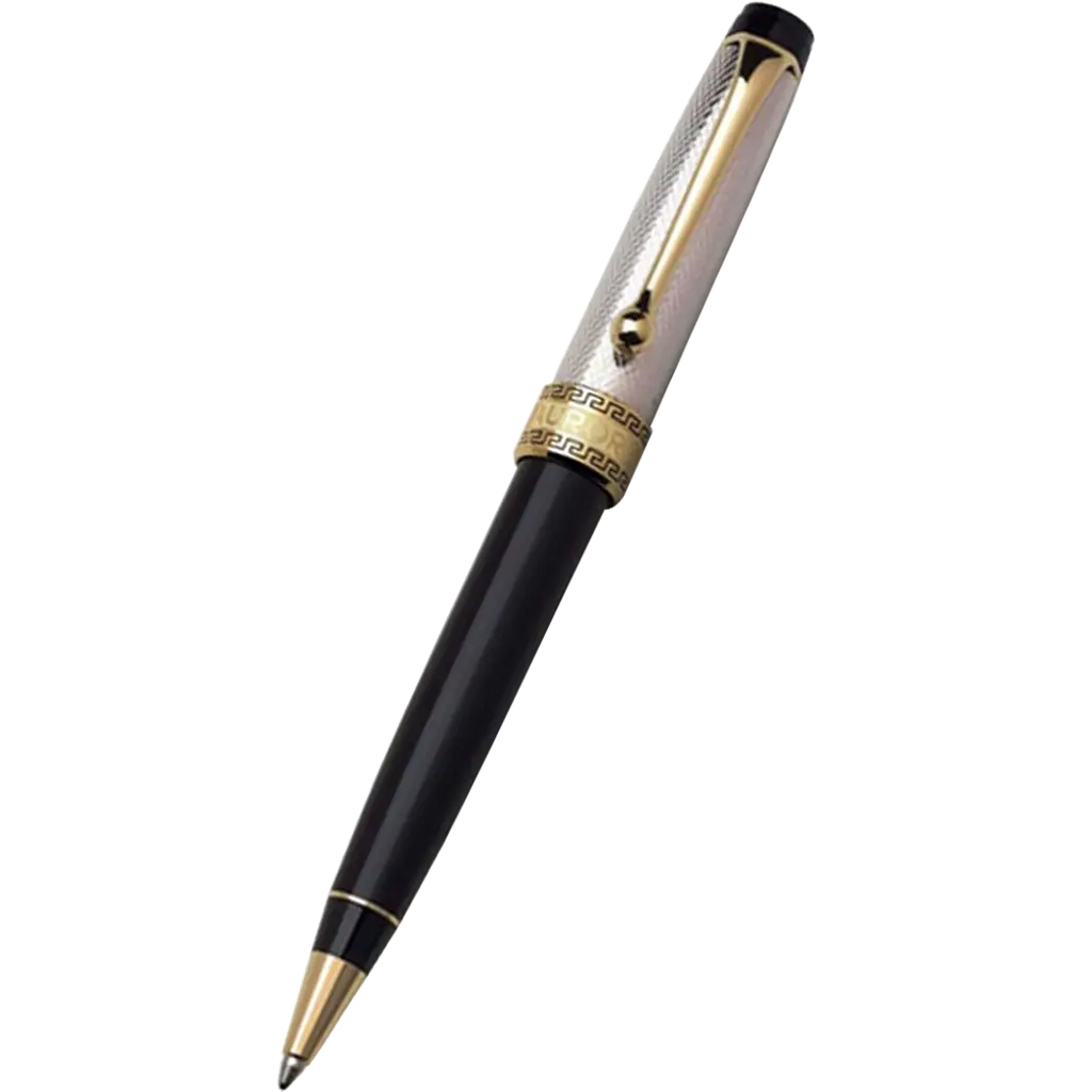 Aurora Optima Ballpoint Pen - Solid Silver-Pen Boutique Ltd