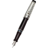 Aurora Optima Riflessi Fountain Pen - Black - Sterling Silver-Pen Boutique Ltd