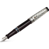 Aurora Optima Riflessi Fountain Pen - Black - Sterling Silver-Pen Boutique Ltd