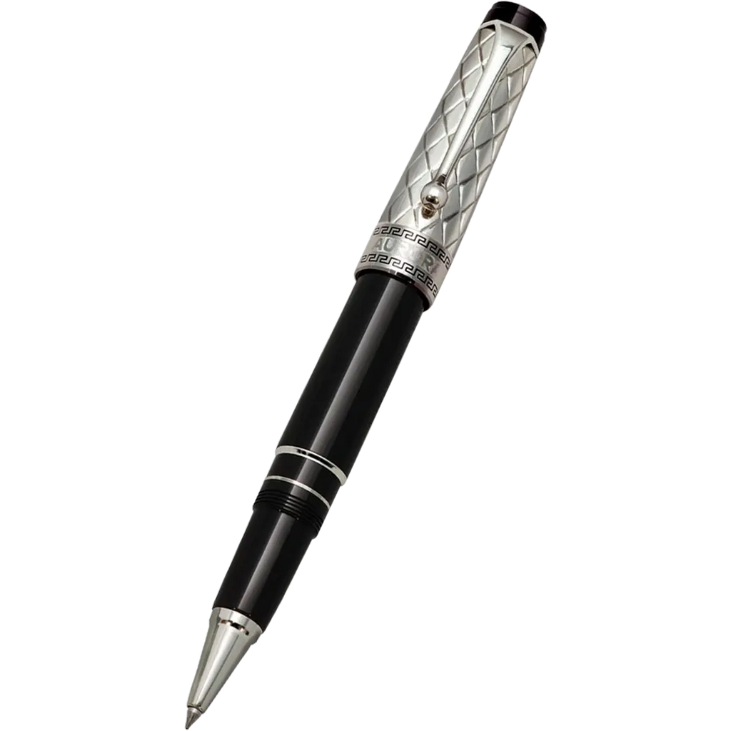 Aurora Optima Riflessi Rollerball Pen - Black - Sterling Silver-Pen Boutique Ltd