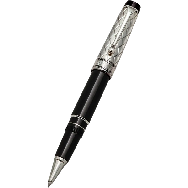 Aurora Optima Riflessi Rollerball Pen - Black - Sterling Silver-Pen Boutique Ltd