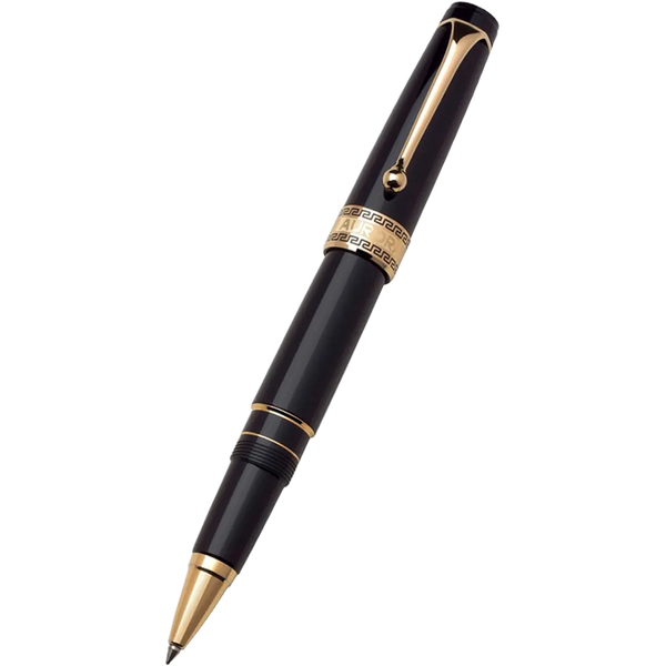 Aurora Optima Rollerball Pen - Black - Gold Plated Trim-Pen Boutique Ltd