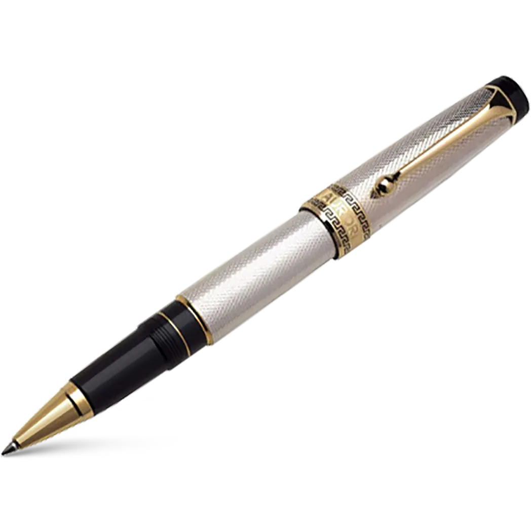 Aurora Optima Rollerball Pen - Solid Silver-Pen Boutique Ltd