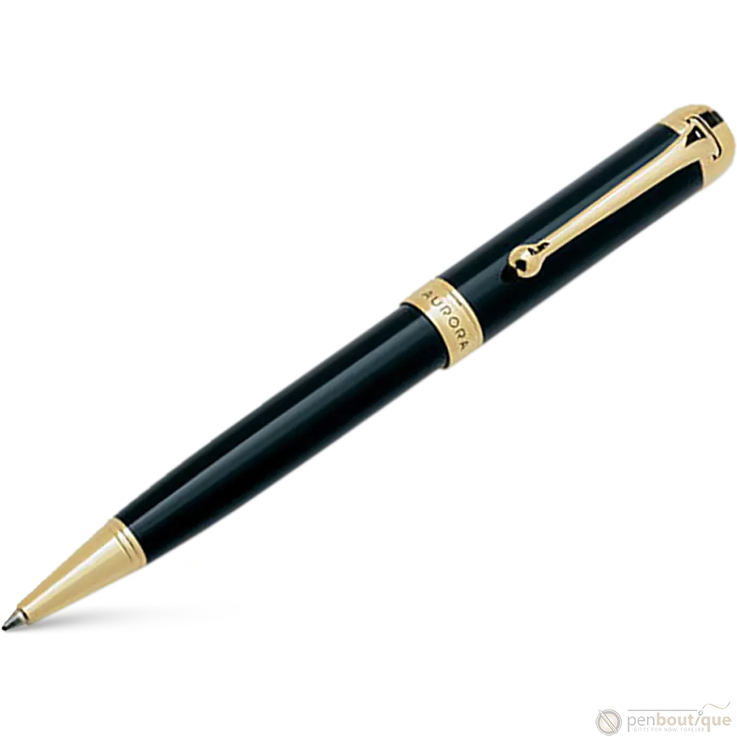 Aurora Talentum Classic Ballpoint Pen - Black - Gold Trim-Pen Boutique Ltd