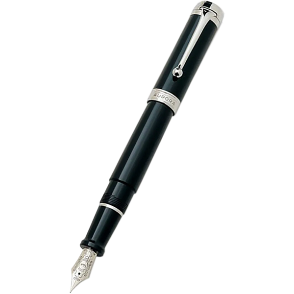 Aurora Talentum Classic Fountain Pen - Black - Chrome Trim-Pen Boutique Ltd